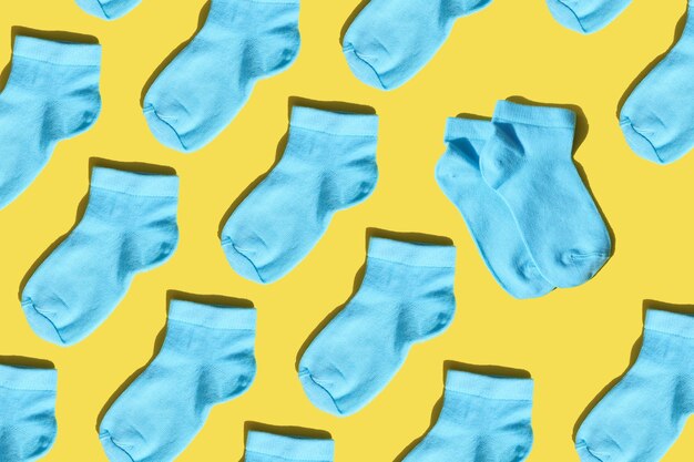 Baby blue socks on a bright background