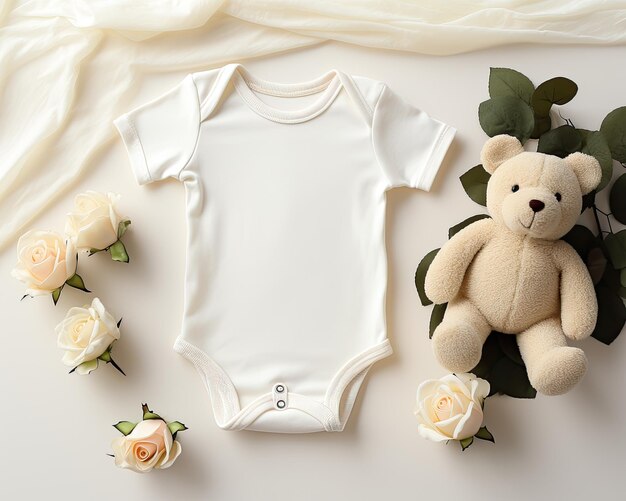 Photo baby bodysuit mockup