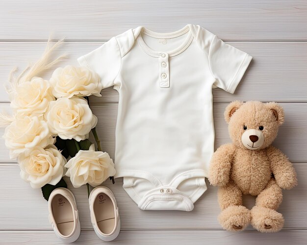 Photo baby bodysuit mockup