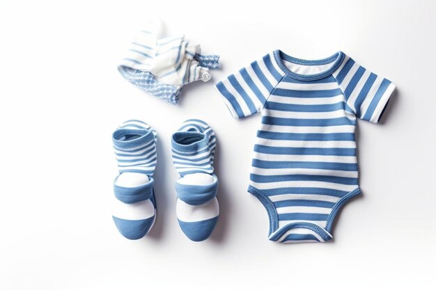 Photo baby boy clothes with socks isolated on a white background