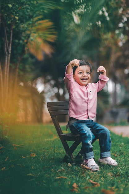 Baby Boy Playing In Park