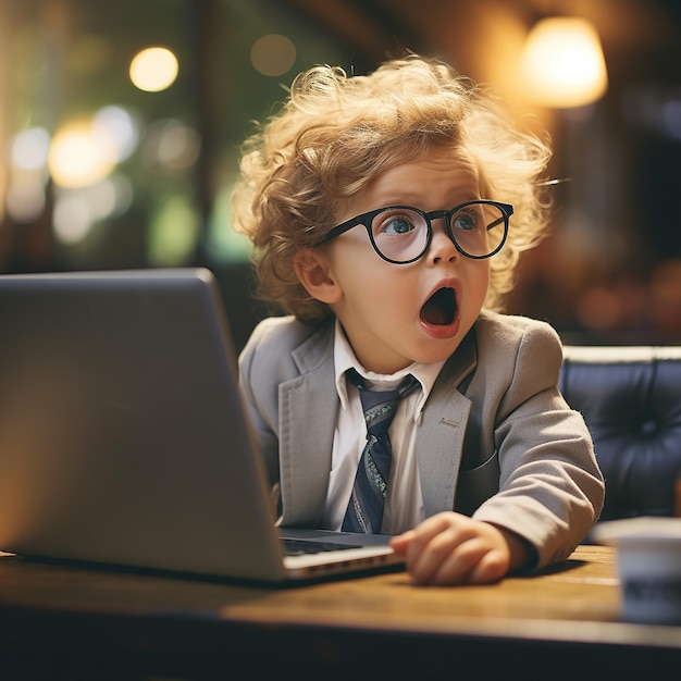 Baby boy using a computer