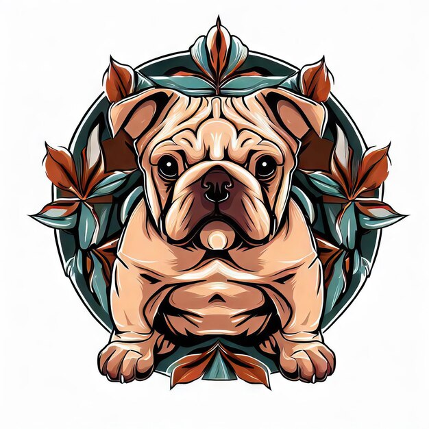 Baby Bulldog Blossom Generative AI