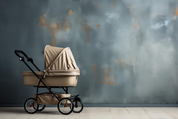 Baby carriage Modern pram near wall