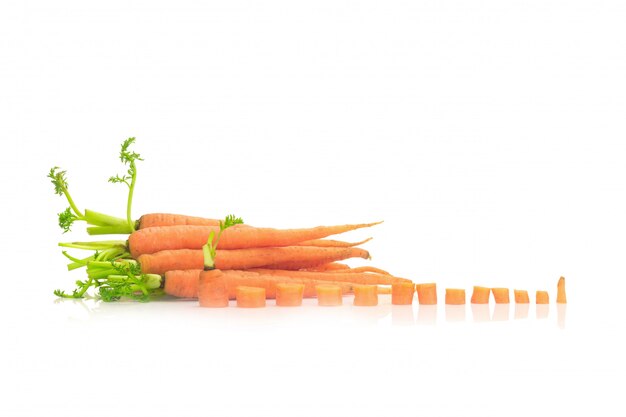 Baby carrots isolated on a white background