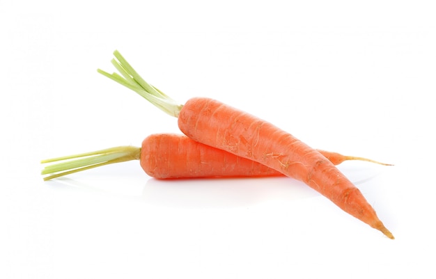 Baby carrots on white background