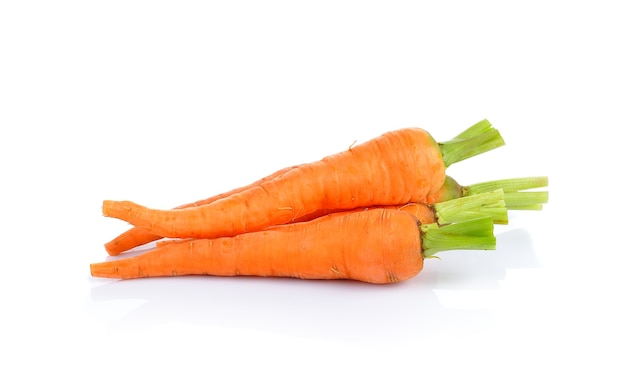 Baby carrots on white