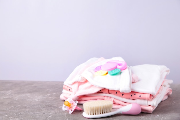 Baby clothes with a shower accessories