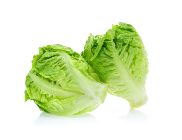 Baby cos (lettuce) isolated on white