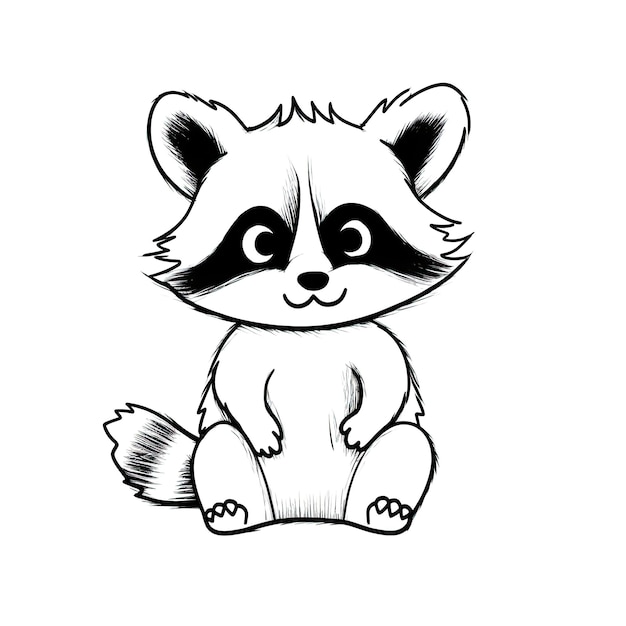 Baby cute raccoon ai generated