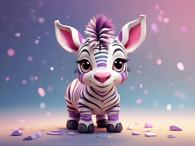Baby Cute Zebra Smiles in a Colorful Style