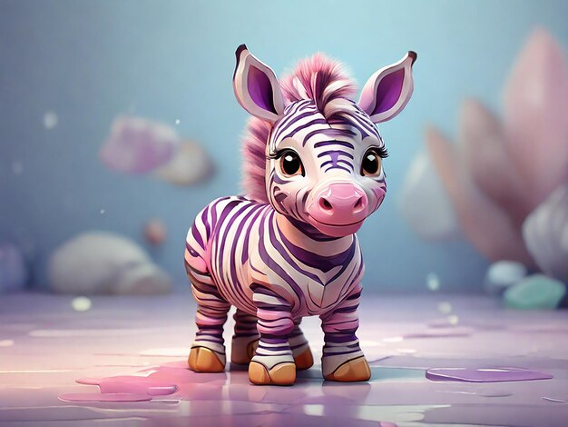 Photo baby cute zebra smiles in a colorful style