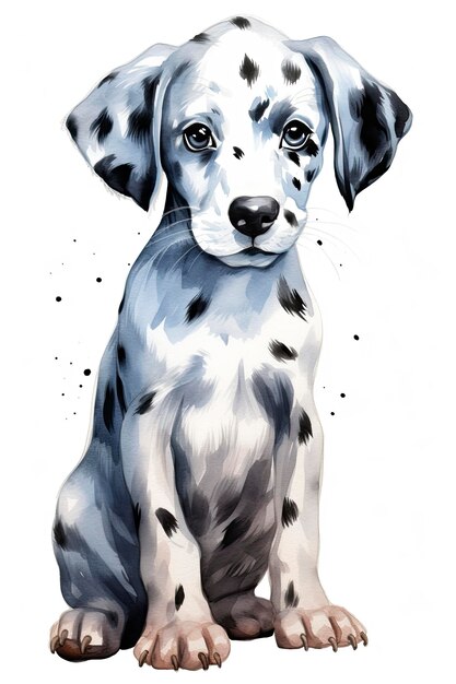 baby Dalmatische puppy poten aquarel