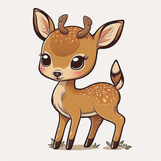 Baby Deer Cartoon Character Vector Illustration