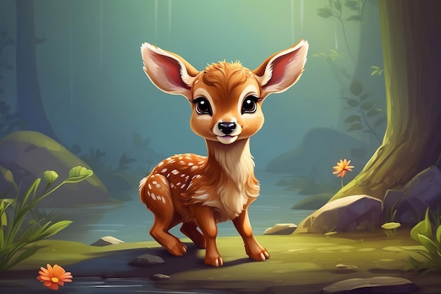 baby deer cartoon