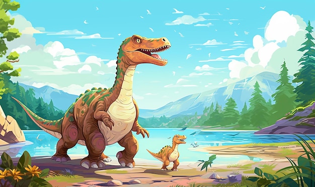 Baby Dino With mother
