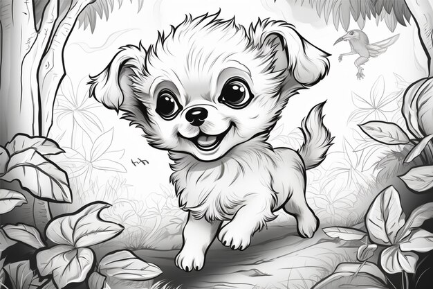 Baby Dog Puppy Kleurboek Pagina Kinderen 1