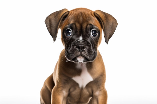 A baby dog with a white background