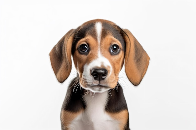 A baby dog with a white background