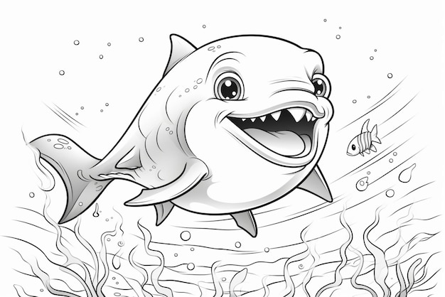 Baby Dolphin Coloring Book Page Kids 2