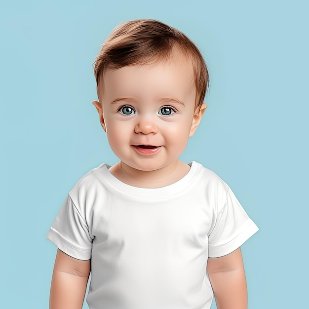 baby draagt een wit t-shirt zonder enig ontwerp
