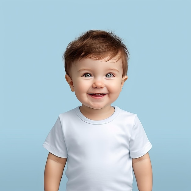 baby draagt een wit t-shirt zonder enig ontwerp