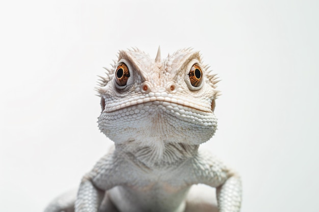 Photo a baby dragon sits on a white background