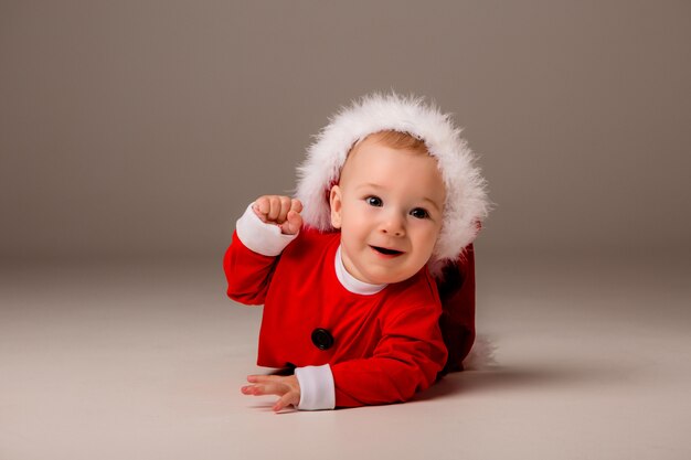 Baby dressed like Santa