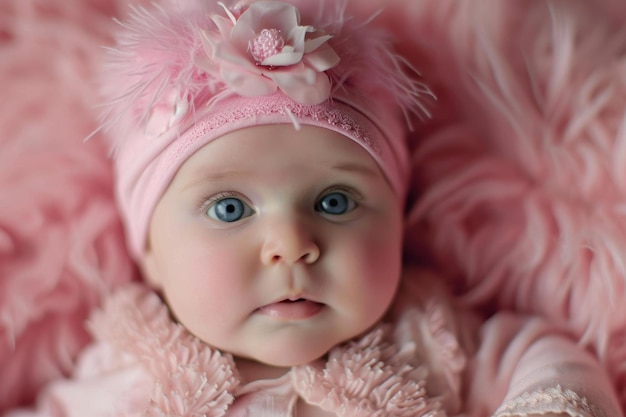 Baby dressed pink Generate Ai