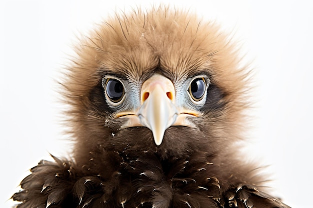 a baby eagle with white background