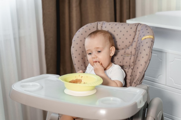 The baby eats at the children's table for up to a year