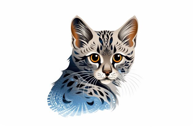 Baby Egyptian Mau Cat Sticker op geïsoleerd doorzichtig achtergrondlogo