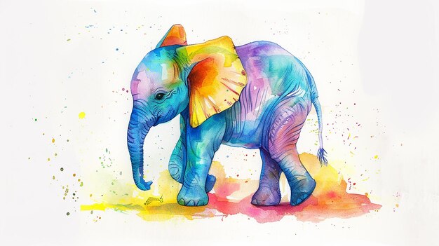 Baby Elephant Coloring Art for Kids