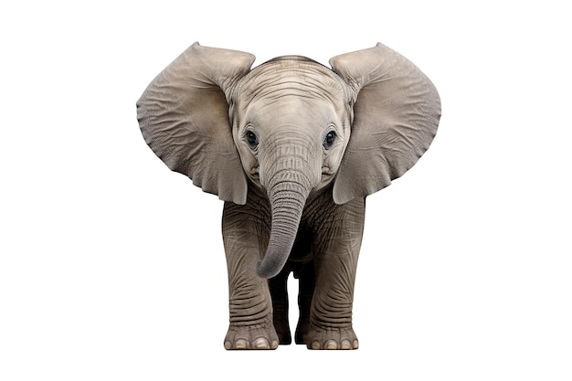 Baby elephant isolated on white background Generative Ai