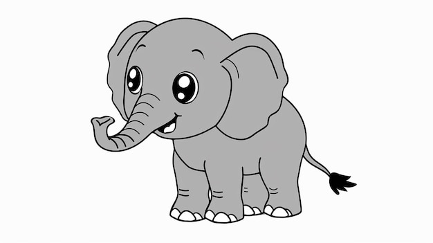 Baby Elephant Kids Coloring Art