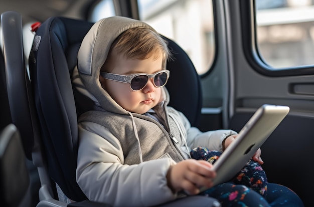 baby en kind spelen met een digitale tablet vertegenwoordigen Generation Alpha Digital Natives