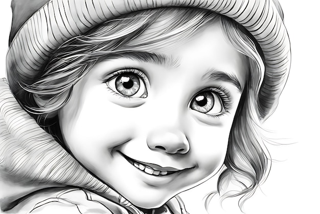 Baby Face Coloring Page Printable Sketch Print and Color