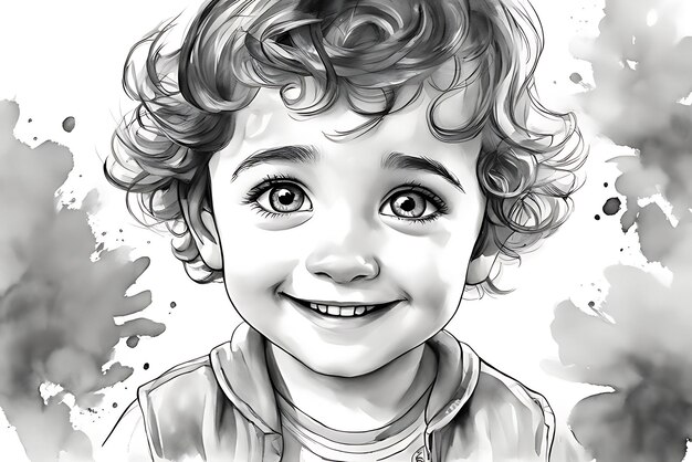 Baby Face Coloring Page Printable Sketch Print and Color