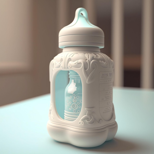 Baby feeding bottle realistic illustration image Ai generated art