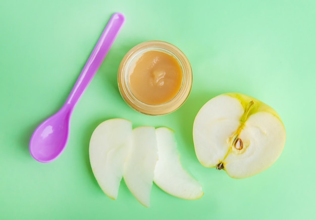 Baby food in small jars. 