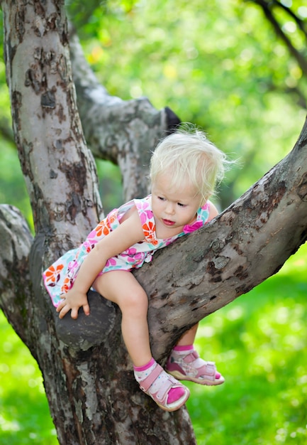 Baby girl climbing