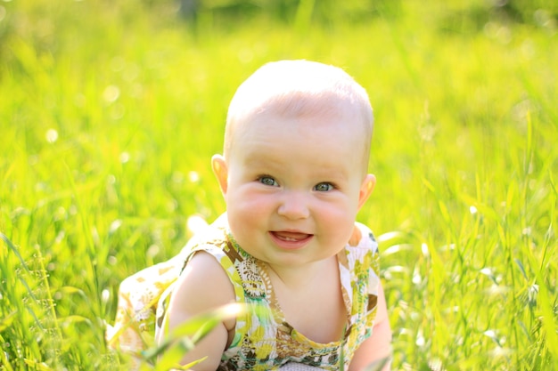  baby girl on the lawn