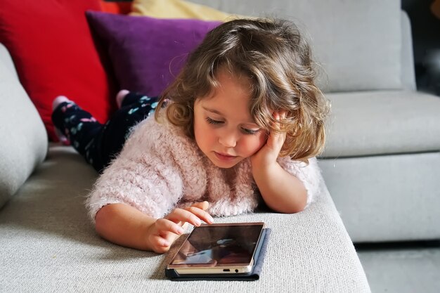 Baby Girl and Mobile Phone