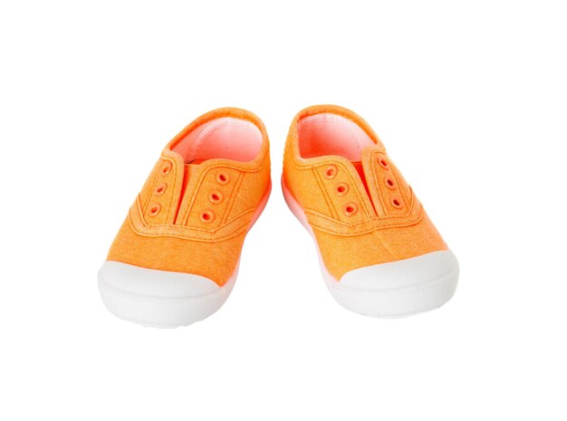 Baby girl orange fabric sneakers