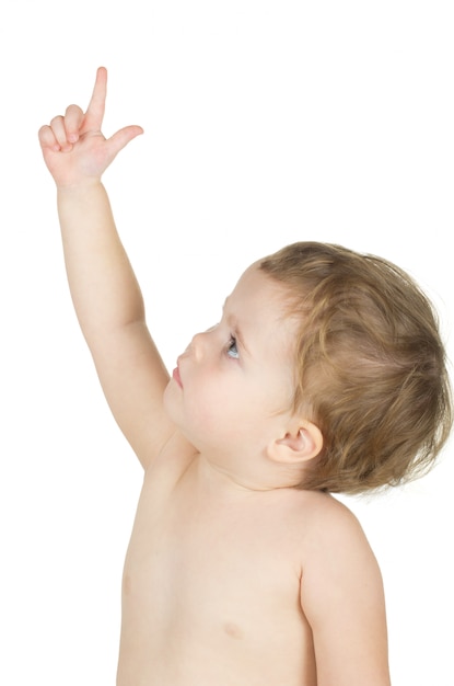 Baby girl on white isolated