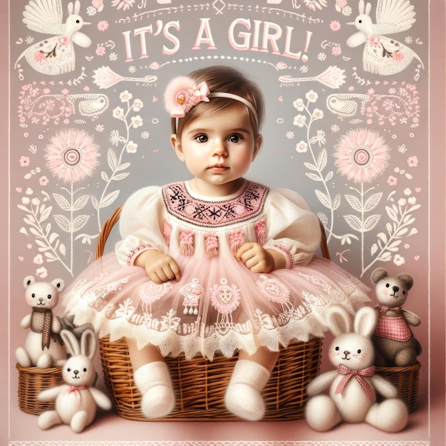 Baby Girls Magical Bunny Wonderland Portret