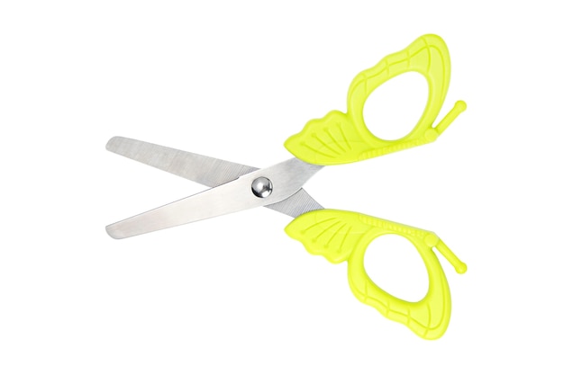 baby green scissors isolated