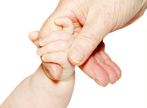 Baby hand  isolated on white