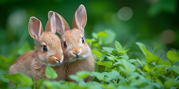 Baby hares blissfully exploring their environment with innocence and curiosity Concept Baby Animals Wildlife Photography Nature Exploration Innocence Curiosity