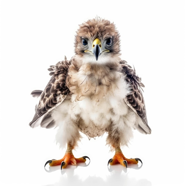 Baby hawk isolated on white generative ai